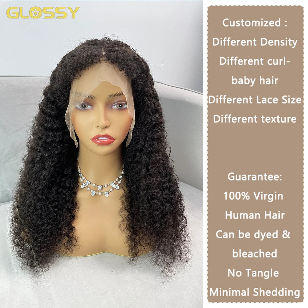 Water Deep Wave Frontal Wig Glueless 13x6 13x4 Hd Transparent 4c Edges Lace Front Wigs For Women Curly Human Hair Wig On Sale