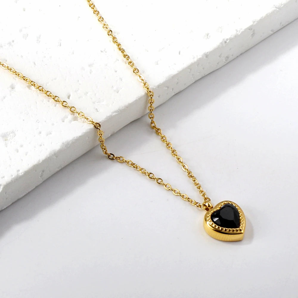 Luxury Heart Zirconia Jewelry Set – Elegant Necklace & Earrings for Women