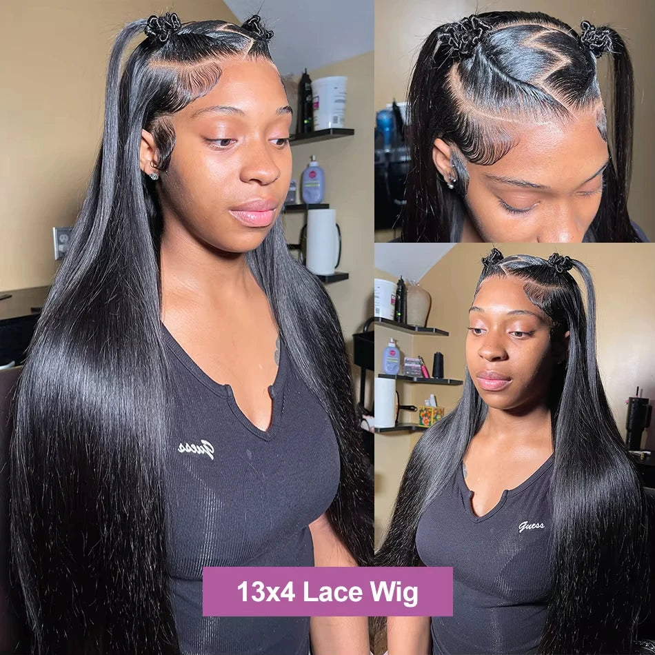 13x4 Bone Straight Lace Front Wig 13x6 Transparent Lace Closure Wig 38 40 Inch Human Hair Wigs For Women 360 Full Lace Front Wig