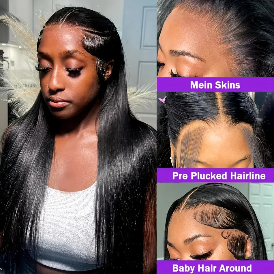 13x4 Bone Straight Lace Front Wig 13x6 Transparent Lace Closure Wig 38 40 Inch Human Hair Wigs For Women 360 Full Lace Front Wig