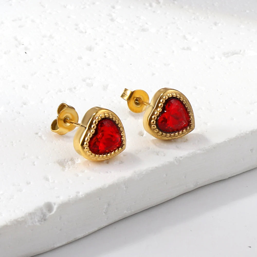 Luxury Heart Zirconia Jewelry Set – Elegant Necklace & Earrings for Women