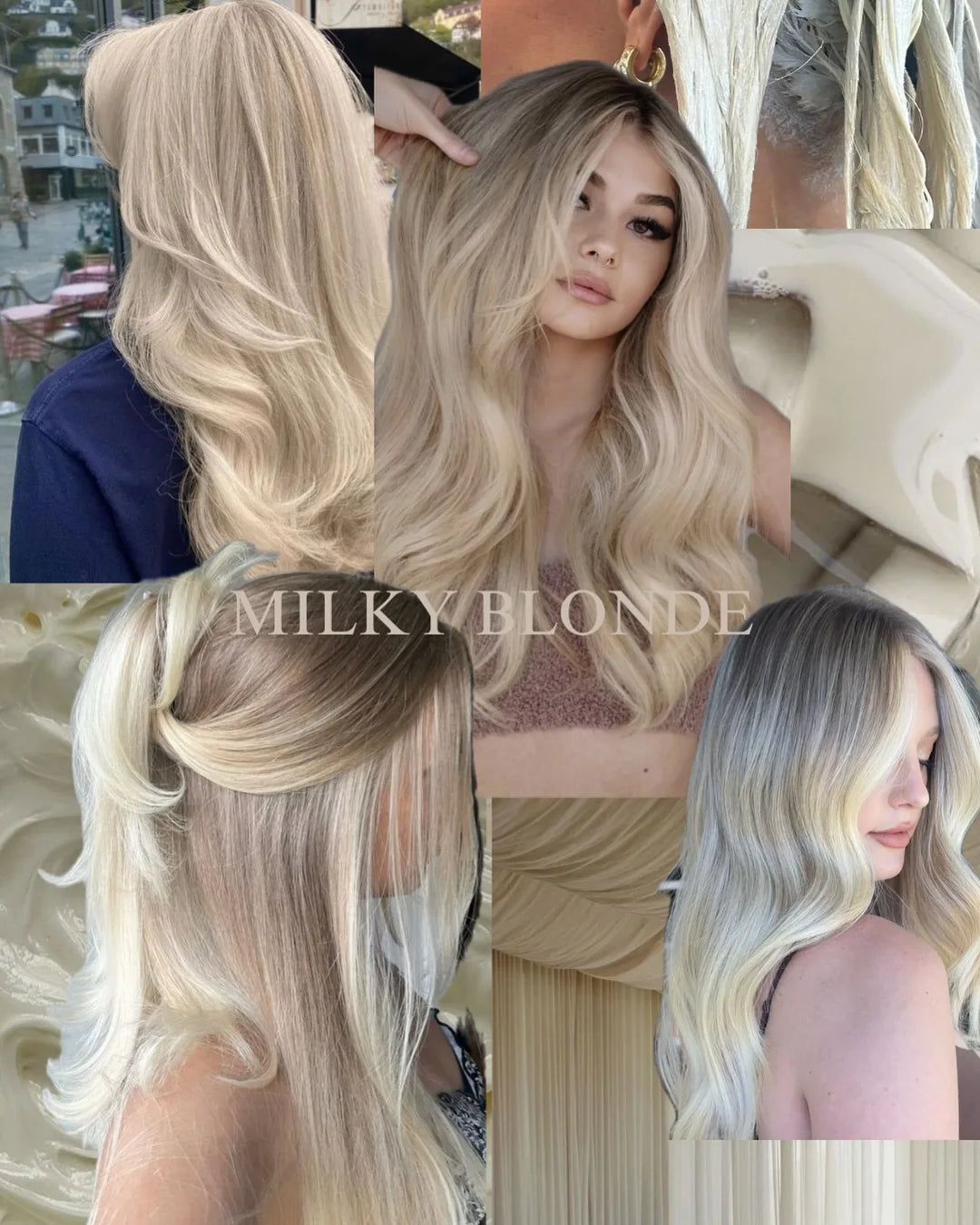 Long Blonde Wig Thick Wavy Blonde Lace Front Wig with Light Brown Roots Balayage Synthetic Fibre Luxury Women Wigs Daily Use