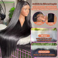 Wear Go 32 34inch 6x4 Bone Straight Glueless Wig 4x4 Human Hair Ready To Wear Brazilian Lace Frontal Wigs For Women Preplucked