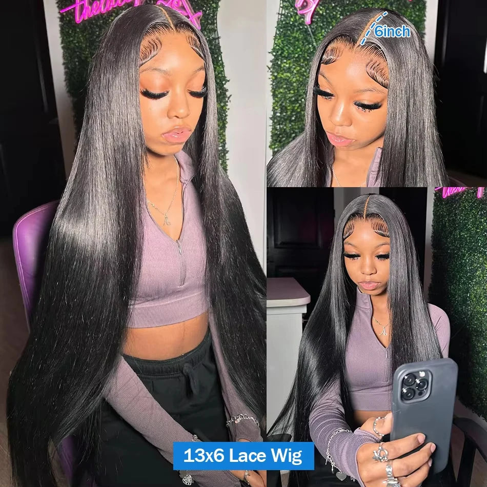 13x4 Bone Straight Lace Front Wig 13x6 Transparent Lace Closure Wig 38 40 Inch Human Hair Wigs For Women 360 Full Lace Front Wig