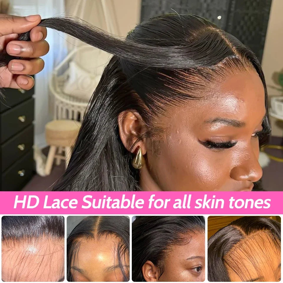Glueless Wigs Human Hair Super Double Drawn Lace Frontal Wig Vietnamese Bone Straight 13x6 Hd Lace Frontal Wig Pre Plucked