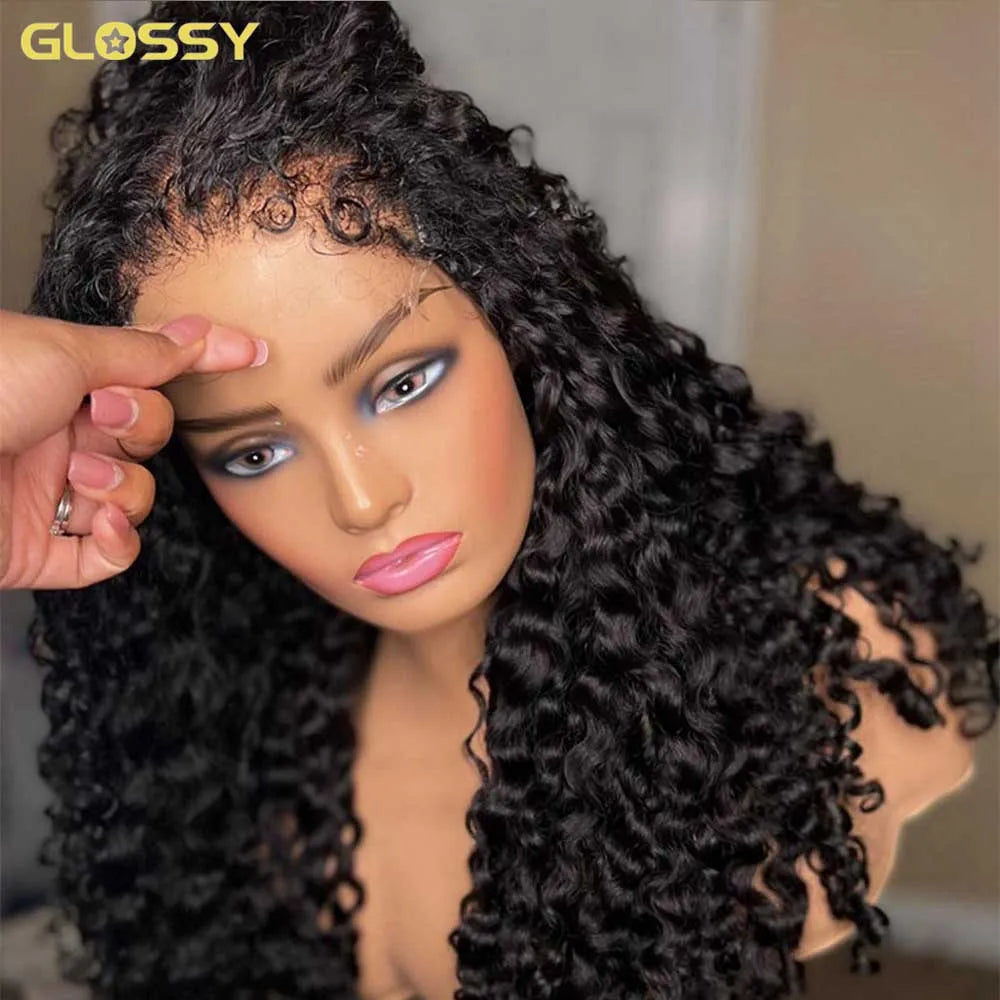 Water Deep Wave Frontal Wig Glueless 13x6 13x4 Hd Transparent 4c Edges Lace Front Wigs For Women Curly Human Hair Wig On Sale
