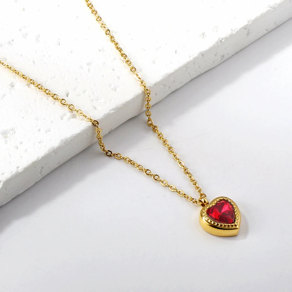 Luxury Heart Zirconia Jewelry Set – Elegant Necklace & Earrings for Women