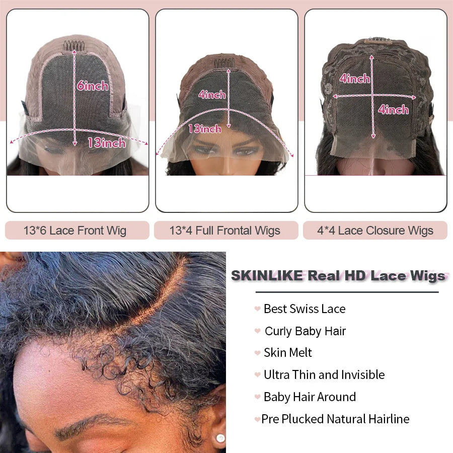 Water Deep Wave Frontal Wig Glueless 13x6 13x4 Hd Transparent 4c Edges Lace Front Wigs For Women Curly Human Hair Wig On Sale