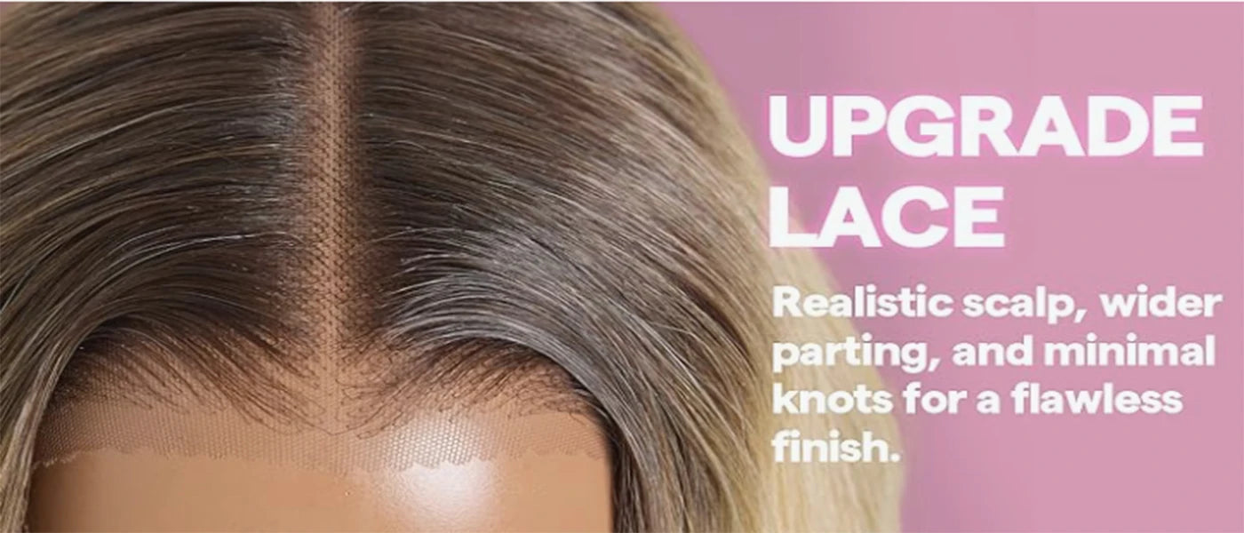 Long Blonde Wig Thick Wavy Blonde Lace Front Wig with Light Brown Roots Balayage Synthetic Fibre Luxury Women Wigs Daily Use