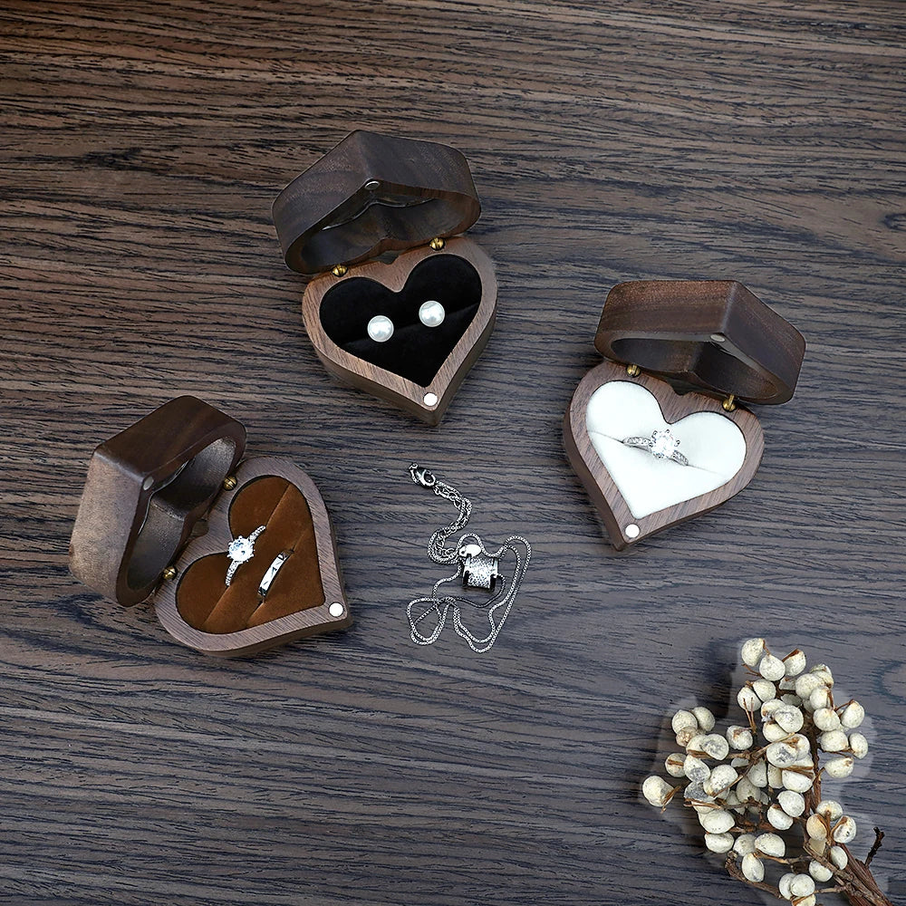Heart Design Jewelry Gift box stand Couple Earrings Lover Valentine Day packaging for small businesses bags organizer