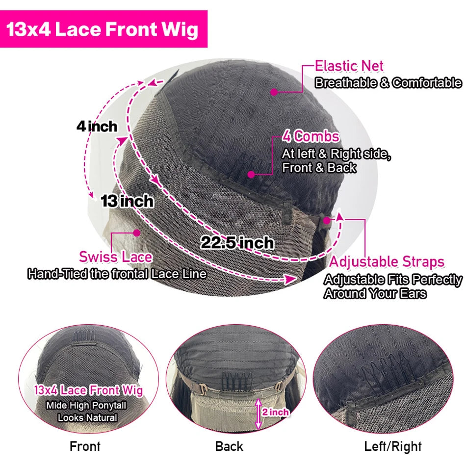 Highlight Colored Straight Lace Front Human Hair Wigs Honey Blonde 13X4 13x6 HD Transparent Lace Frontal Wigs For Black Women