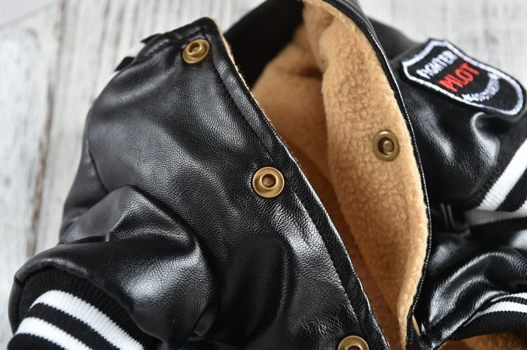 Leather Golden Retriever Clothes For Medium Large Dogs Winter XS 8XL Big Pet Coat & Jacket Costume Outfit Pomeranian Waterproof