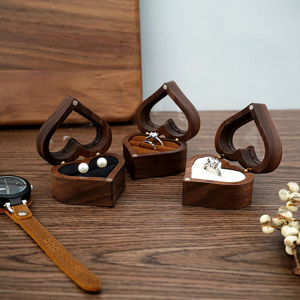 Heart Design Jewelry Gift box stand Couple Earrings Lover Valentine Day packaging for small businesses bags organizer