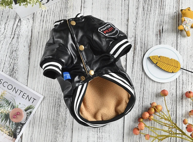 Leather Dog Coat – Waterproof Winter Jacket for Medium & Large Dogs (XS–8XL)
