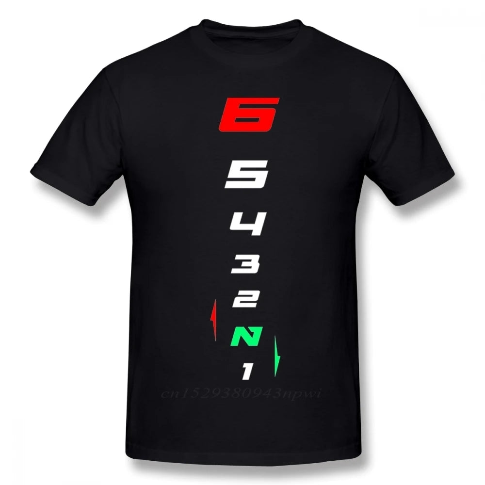 Motorcycle Gear Shift T-Shirt – 1N23456 Biker Graphic Tee for Riders