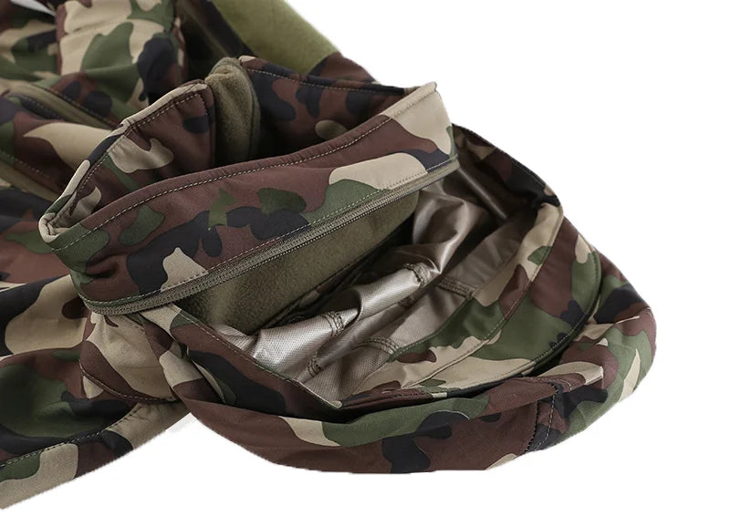 Winter Military Fleece Jacket Men Soft shell Tactical Waterproof Army Camouflage Coat Airsoft Clothing Multicam Windbreakers