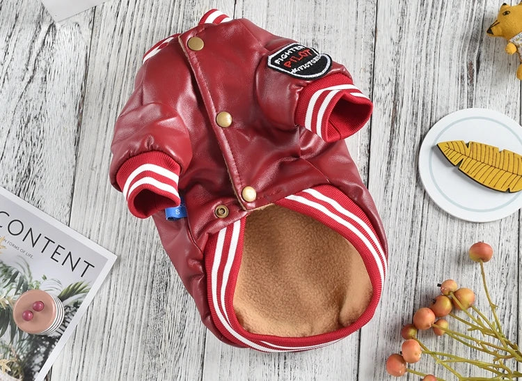 Leather Dog Coat – Waterproof Winter Jacket for Medium & Large Dogs (XS–8XL)