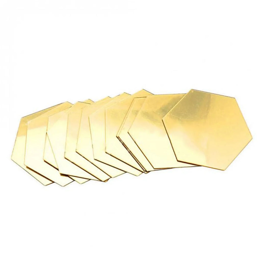 3D Hexagon Mirror Wall Stickers | 12pcs Acrylic DIY Removable Decal | Silver Gold Black Living Room Home Decor Art
