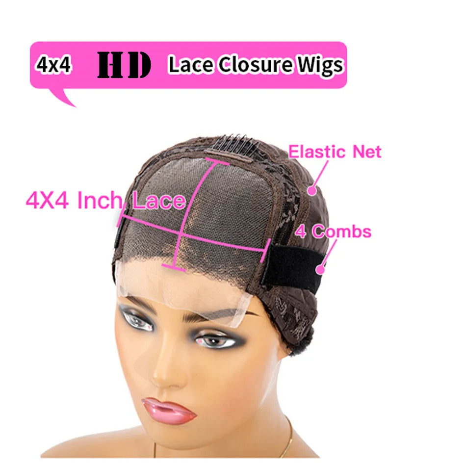 Highlight Wig Silk Straight Honey Blonde Wig Human Hair 4x4 Lace Closure Wigs Human Hair Wigs for Black Women Human Hair
