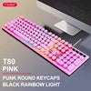 T-WOLF RGB Round Key Gaming Keyboard – USB Wired LED Rainbow Backlit Keyboard for PC & Laptop