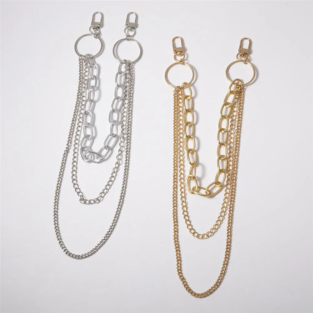 Vintage Long Metal Rock Trousers Hipster Pant Jean Keychain Ring Clip Tassel Keychains Women Accessory