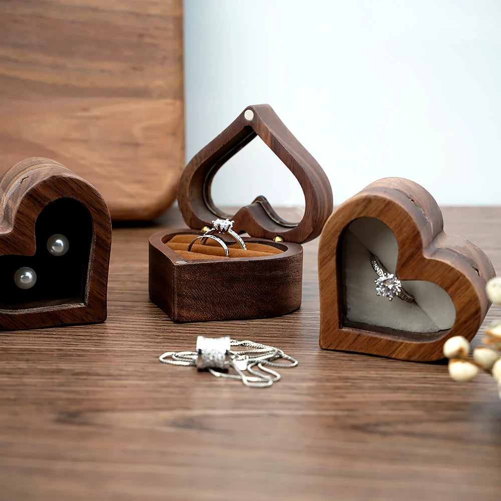Heart Design Jewelry Gift box stand Couple Earrings Lover Valentine Day packaging for small businesses bags organizer