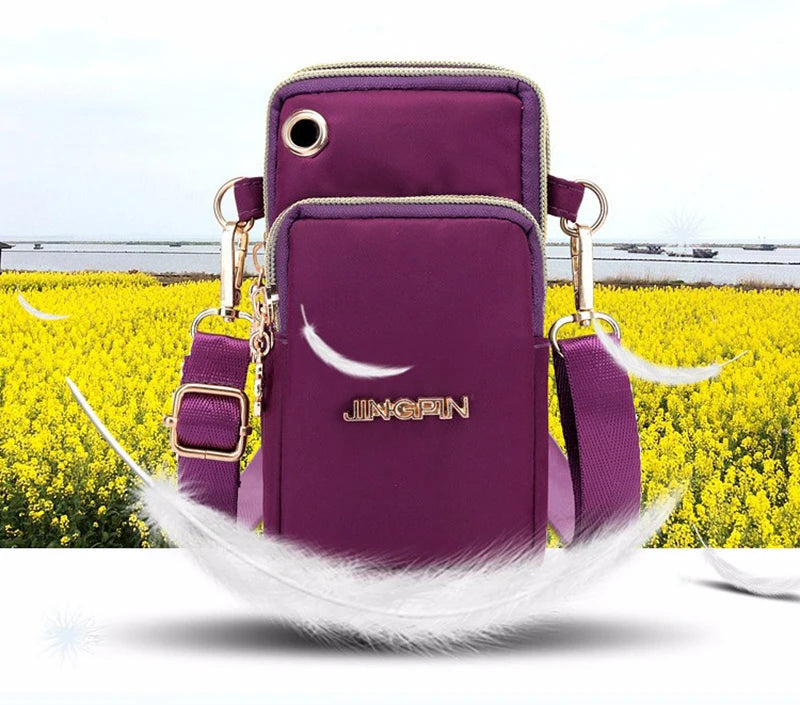Casual Waterproof Nylon Crossbody Bags Women Messenger Shoulder Bag Female Small Cell Phone Handbags Purses Sports Pouch Bag