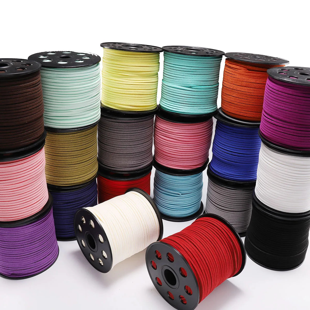 5/10/20m 2.5mm Flat Faux Suede Braided Cord Velvet Leather Rope Handmade Thread String for Jewelry Bracelet Necklace Keychain