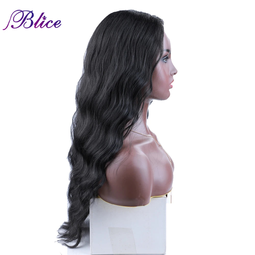 Blice U Part Wig Synthetic Hair Extensions Glueless Wavy Wigs Hollywood Waves With Clips Head Bang Style For Women