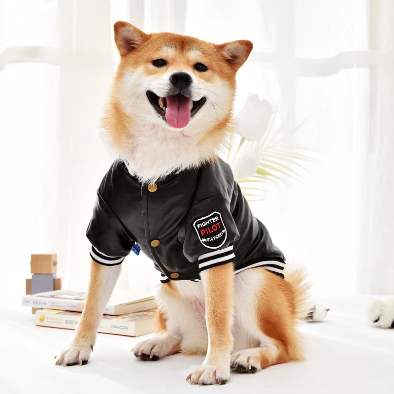 Leather Golden Retriever Clothes For Medium Large Dogs Winter XS 8XL Big Pet Coat & Jacket Costume Outfit Pomeranian Waterproof