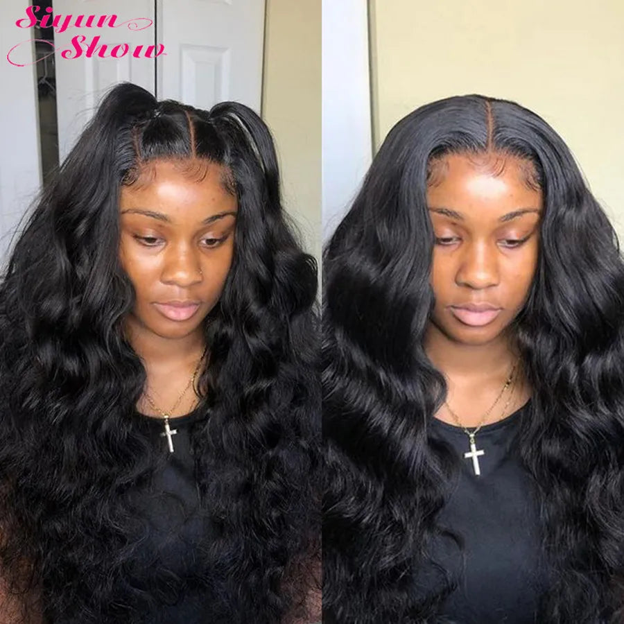 Siyun Show Body Wave Lace Front Wig 360 Full Lace Frontal Wig 250 Density HD Transparent 13x6 Lace Frontal Human Hair Wigs