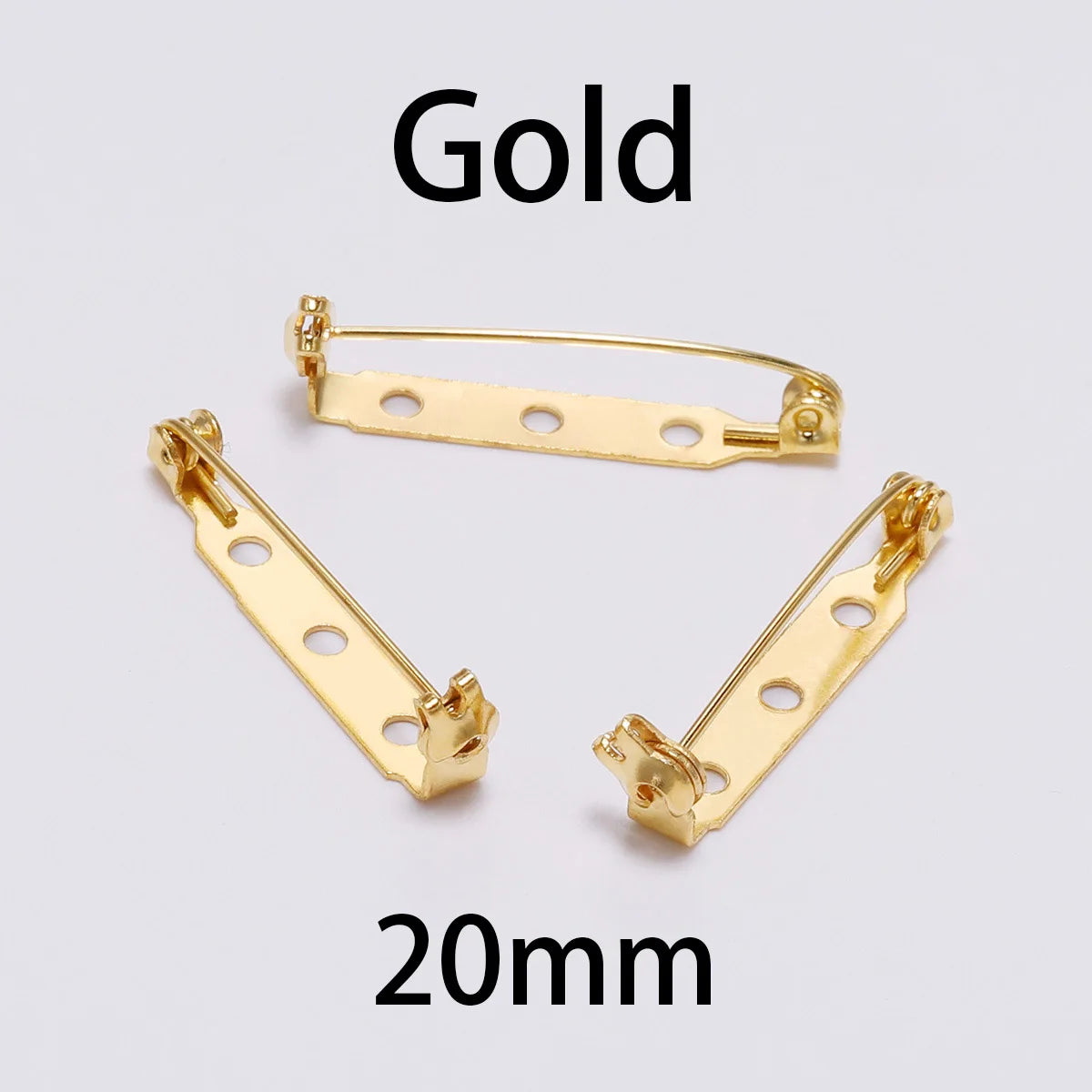 20pcs 20 25 32 38mm Brooch Clip Base Pins Blank Safe Lock Brooch Pin Base Badge Holder For DIY Jewelry Making Findings Supplies