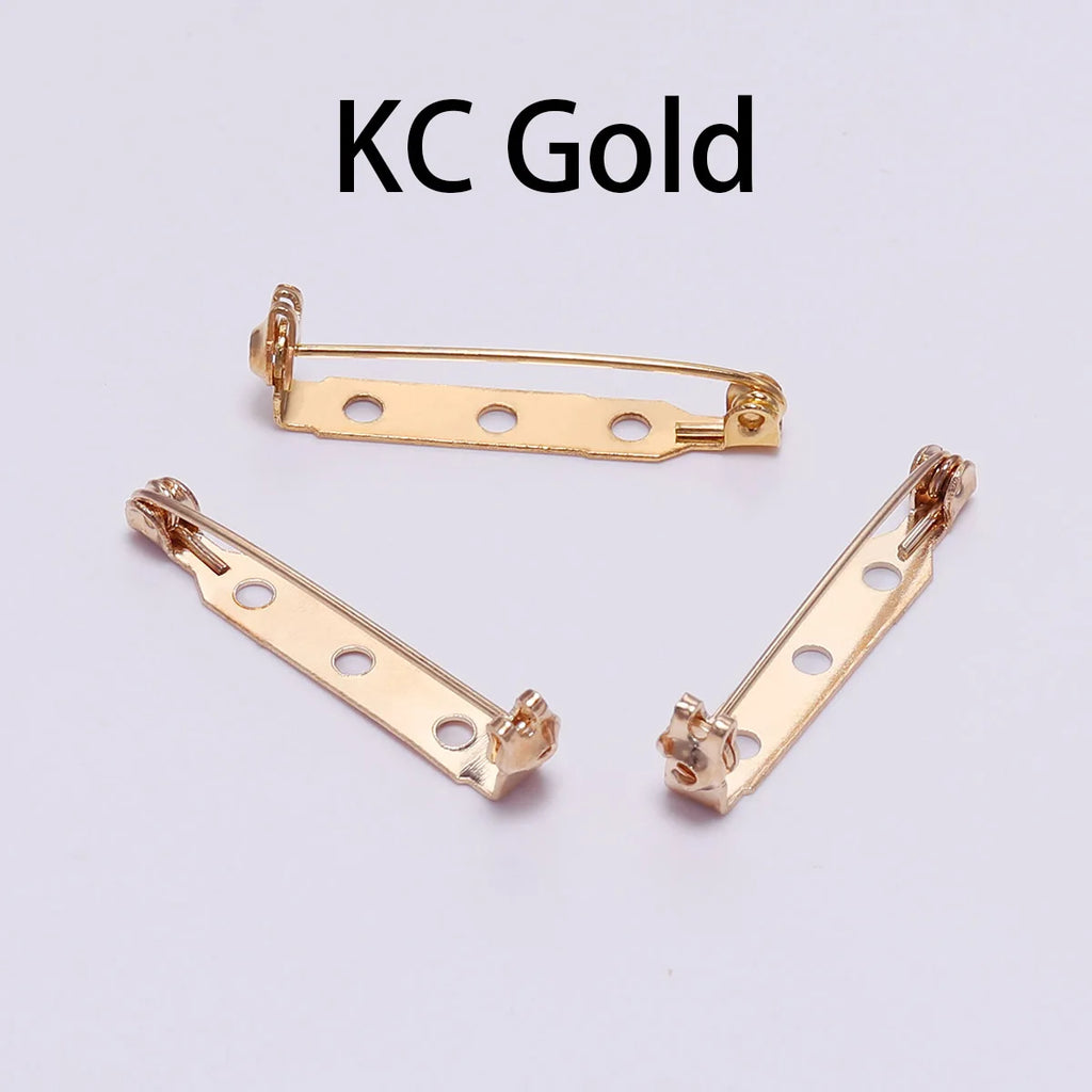 20pcs 20 25 32 38mm Brooch Clip Base Pins Blank Safe Lock Brooch Pin Base Badge Holder For DIY Jewelry Making Findings Supplies