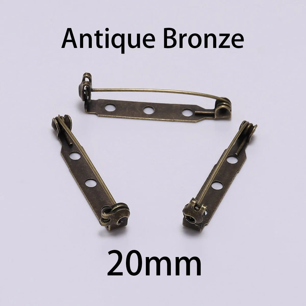 20pcs 20 25 32 38mm Brooch Clip Base Pins Blank Safe Lock Brooch Pin Base Badge Holder For DIY Jewelry Making Findings Supplies