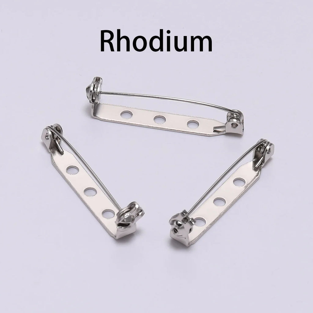 20pcs 20 25 32 38mm Brooch Clip Base Pins Blank Safe Lock Brooch Pin Base Badge Holder For DIY Jewelry Making Findings Supplies