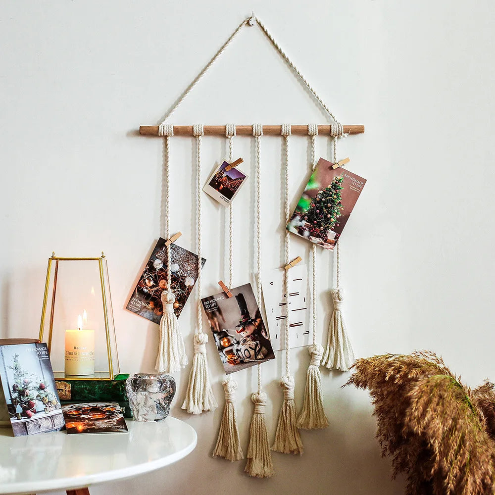 DIY Photo Display Macrame Wall Hanging Hanging Wall Pictures Boho Home Decor Kids Baby Room Decoration Gift Friend And Family