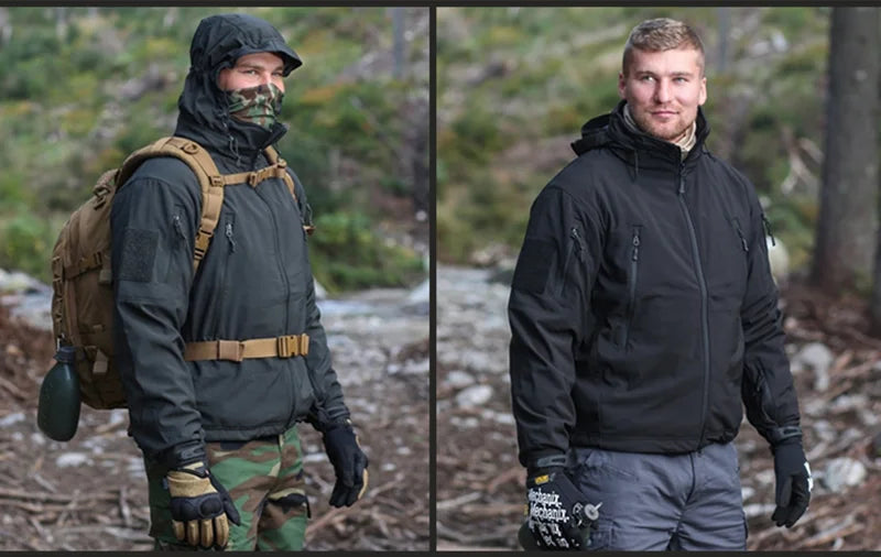 Winter Military Fleece Jacket Men Soft shell Tactical Waterproof Army Camouflage Coat Airsoft Clothing Multicam Windbreakers