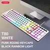 T-WOLF RGB Round Key Gaming Keyboard – USB Wired LED Rainbow Backlit Keyboard for PC & Laptop