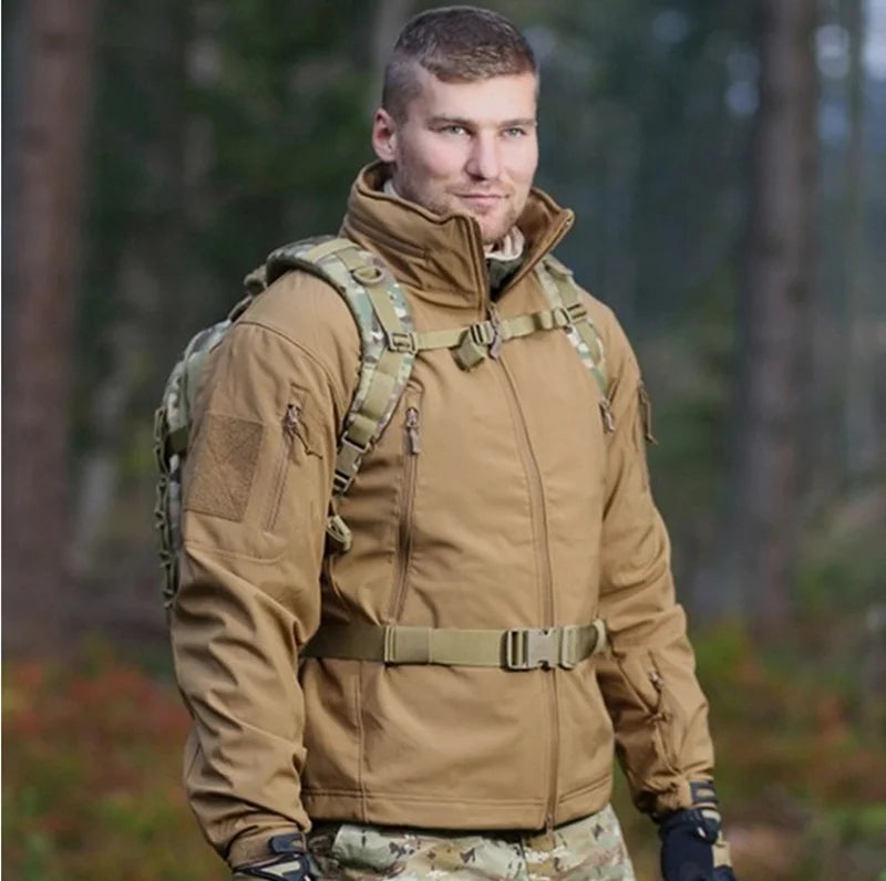 Winter Military Fleece Jacket Men Soft shell Tactical Waterproof Army Camouflage Coat Airsoft Clothing Multicam Windbreakers