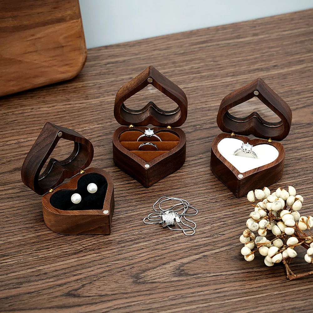 Heart Design Jewelry Gift box stand Couple Earrings Lover Valentine Day packaging for small businesses bags organizer