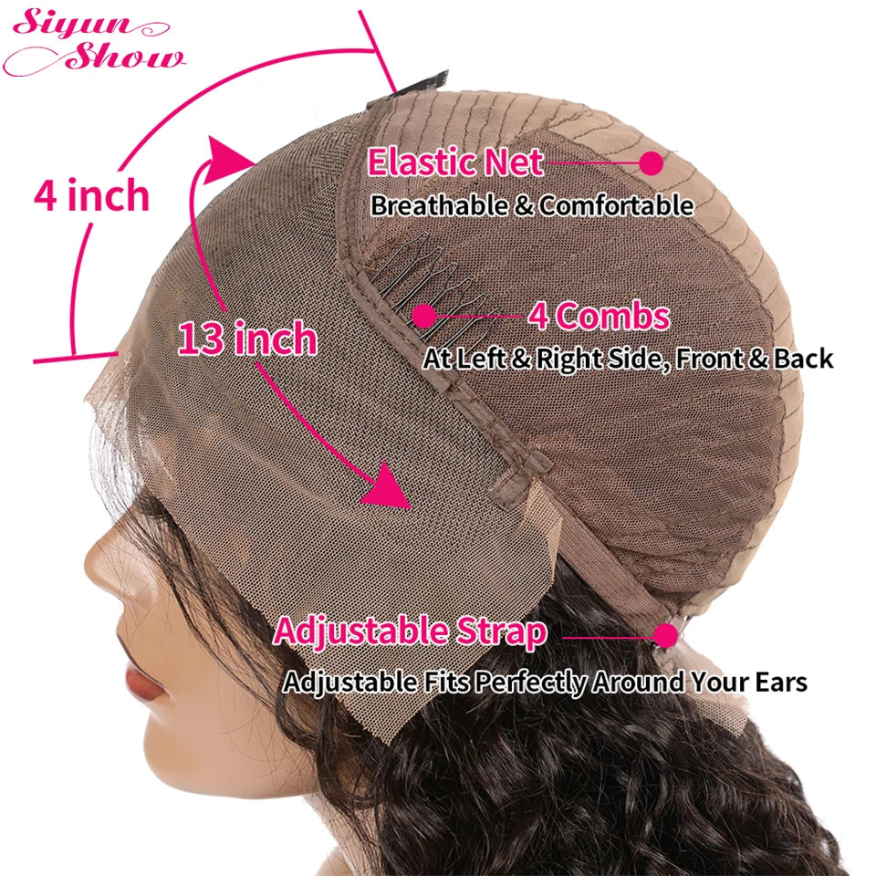 Siyun Show Body Wave Lace Front Wig 360 Full Lace Frontal Wig 250 Density HD Transparent 13x6 Lace Frontal Human Hair Wigs