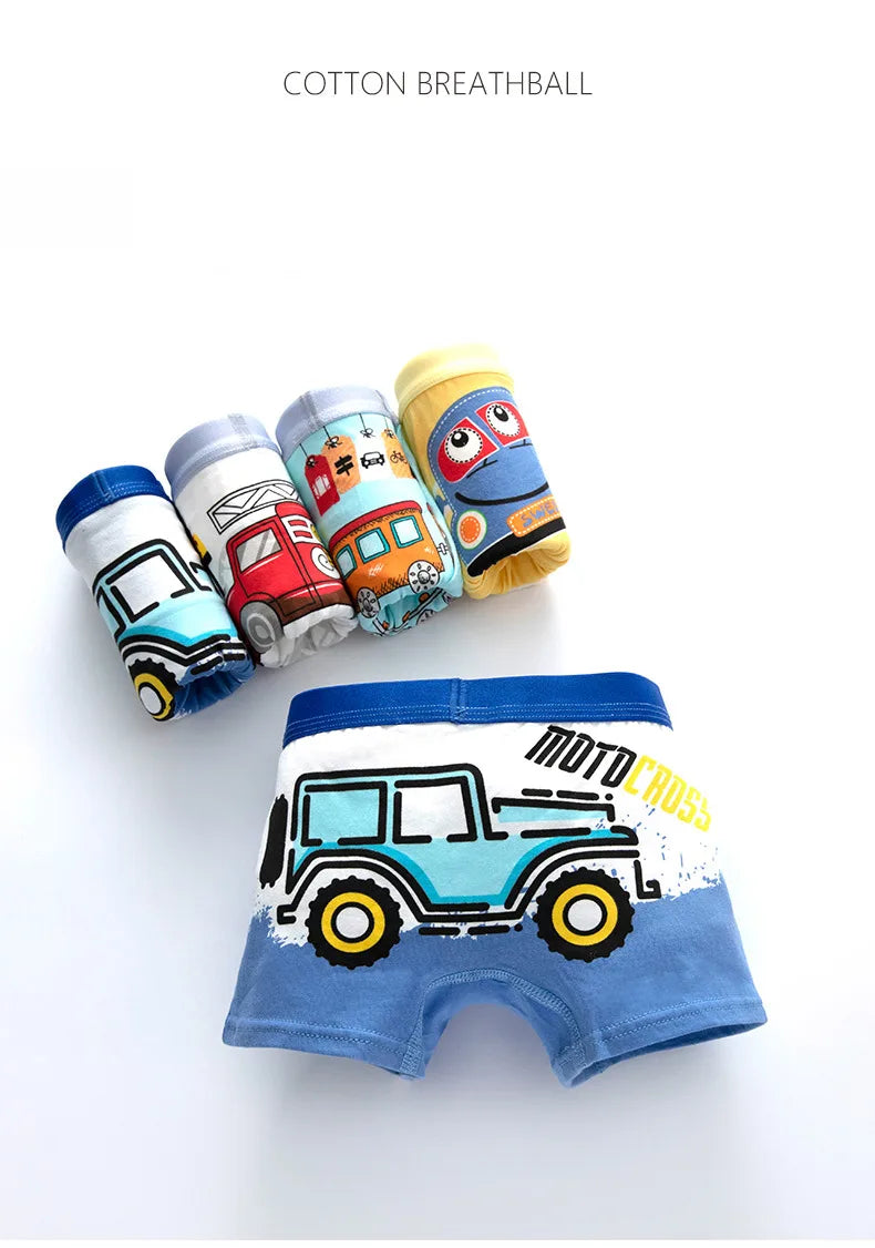 Boys' Underwear – Fun Vehicle & Fire Engine Print Comfortable Briefs & Boxers for Kids