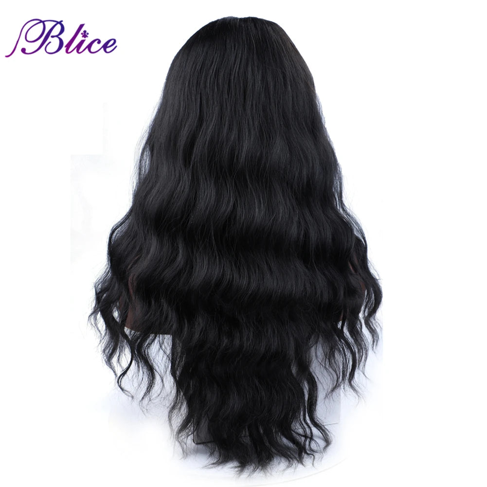 Blice U Part Wig Synthetic Hair Extensions Glueless Wavy Wigs Hollywood Waves With Clips Head Bang Style For Women