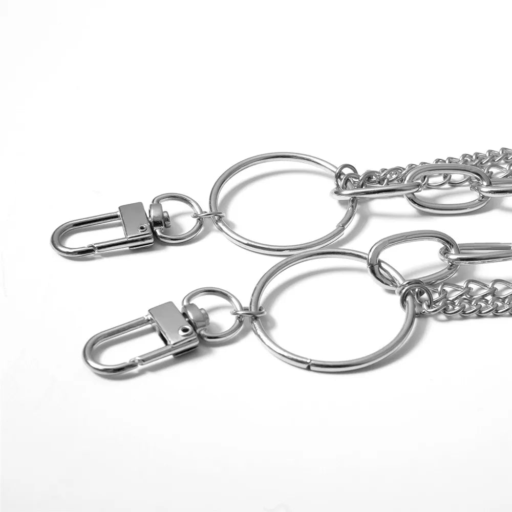 Vintage Long Metal Rock Trousers Hipster Pant Jean Keychain Ring Clip Tassel Keychains Women Accessory