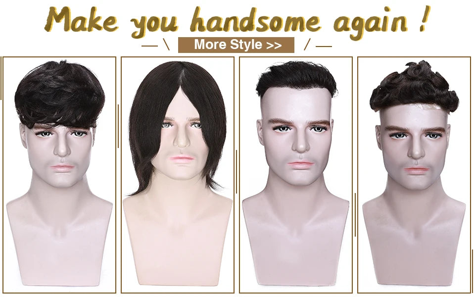 Men's Buzz Cut Toupee | 100% Human Hair | Super Thin PU Skin Base | Natural Black & Blonde