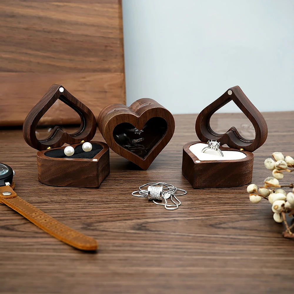 Heart Design Jewelry Gift box stand Couple Earrings Lover Valentine Day packaging for small businesses bags organizer