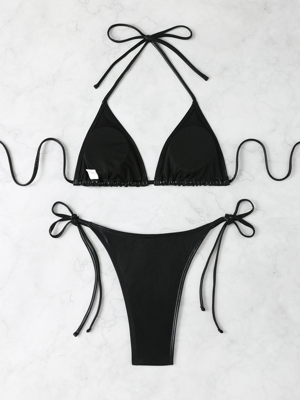 2026 PU Faux Leather Mini Micro Thong Bikini Women Swimwear Female Swimsuit Two-pieces Bikini set Bather Bathing Suit Swim K5280