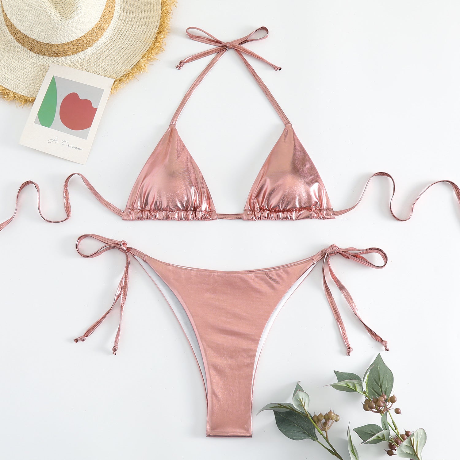 2026 PU Faux Leather Mini Micro Thong Bikini Women Swimwear Female Swimsuit Two-pieces Bikini set Bather Bathing Suit Swim K5280