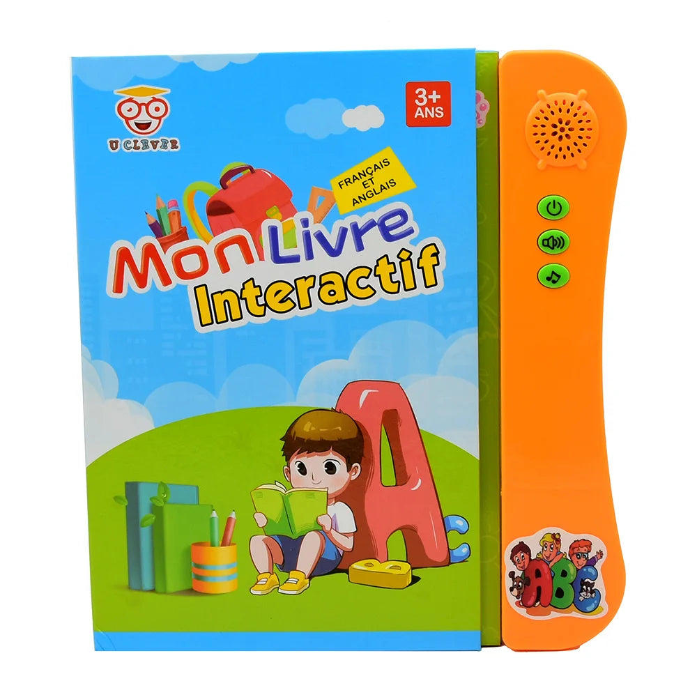 Kids Talking Book French English Interactive Early Education Toy Preschool Language Learning Aid Best Gift for Children