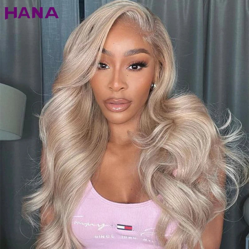 HD 13X4 13X6 Lace Frontal Wig Body Wave Remy Human Hair Wigs For Women Ash Blonde Gray Colored Pre-Plucked 5X5 Lace Closure Wig